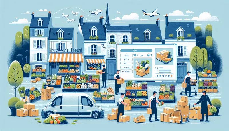 How do French market online shops maintain the quality of fresh products during shipping?